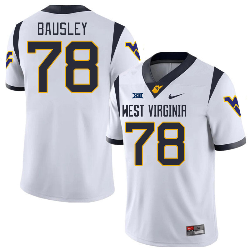 Men #78 Xavier Bausley West Virginia Mountaineers College 2024 New Uniforms Football Jerseys Stitche